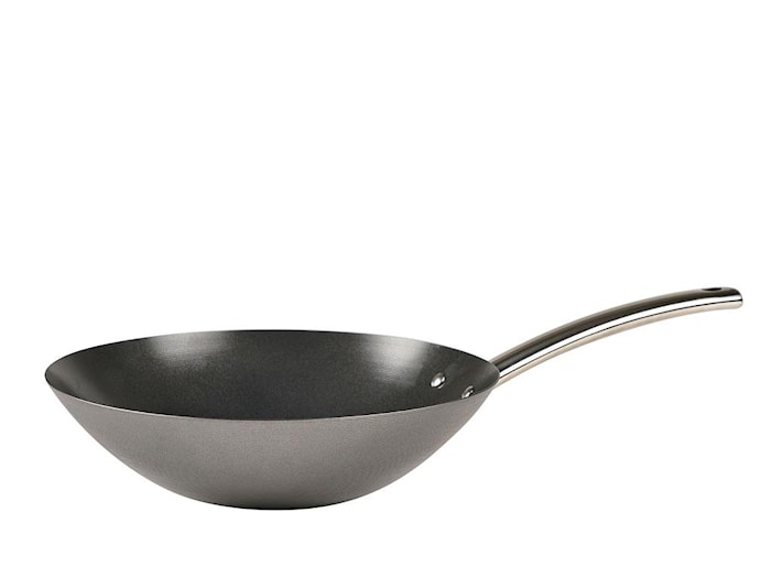Funktion wok 30,5 x 8,4 cm svart kolstål